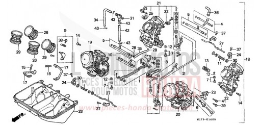 CARBURETOR (1) VFR750FH de 1987